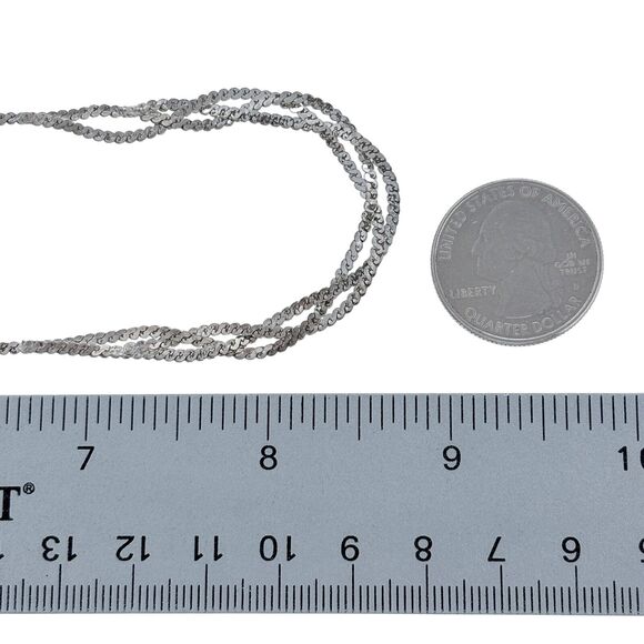 Braided Serpentine S-Link Necklace | Vintage Estate Sterling Silver 925 | 18" - Picture 4 of 4